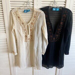 Boho Embroidered Gauze Cover Up swim suite Set from EBIZA TOWN